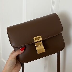 Vegan leather minimalistic gold hardware bag